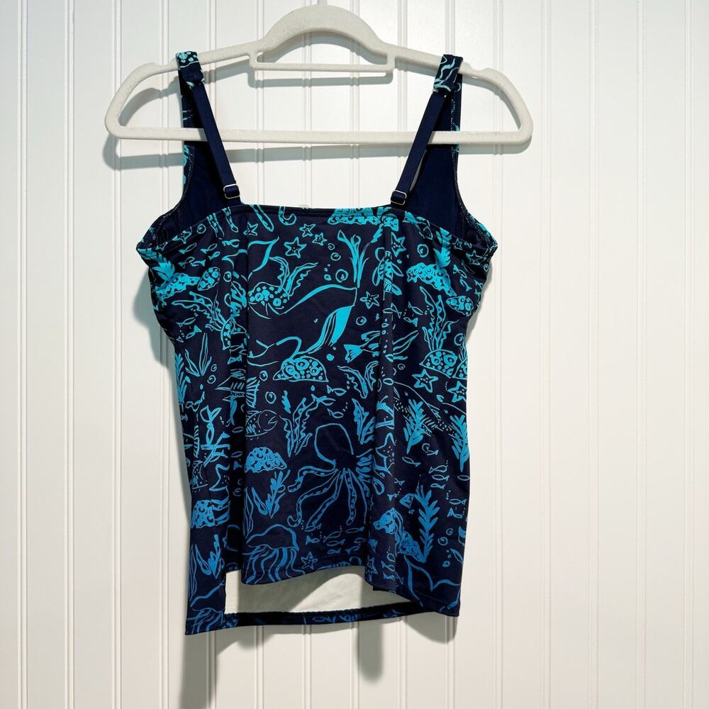 Lands End Ombré Under The Sea Tankini Swim Top Underwire Size 10 - Picture 5 of 7